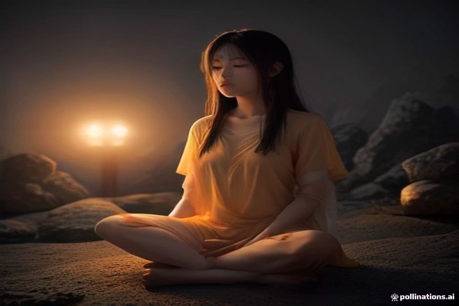 Serene meditation practice with spiritual guidance and peace