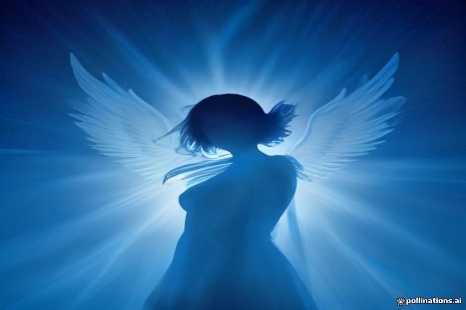 Divine angelic figure radiating protective energy and celestial light