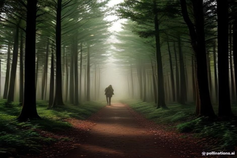 Harmonious nature path representing spiritual balance and enlightenment journey