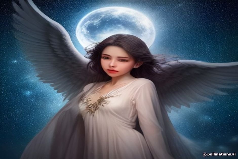 Night sky featuring angelic celestial spiritual symbols