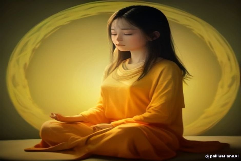 Person in peaceful meditation embracing spiritual closure