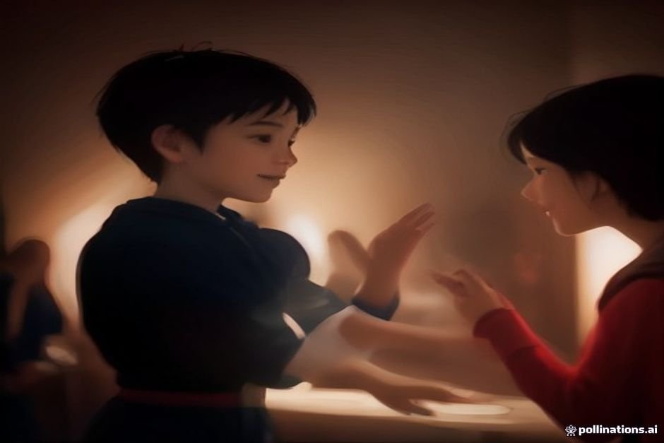 Brothers celebrating with high-five gesture happily