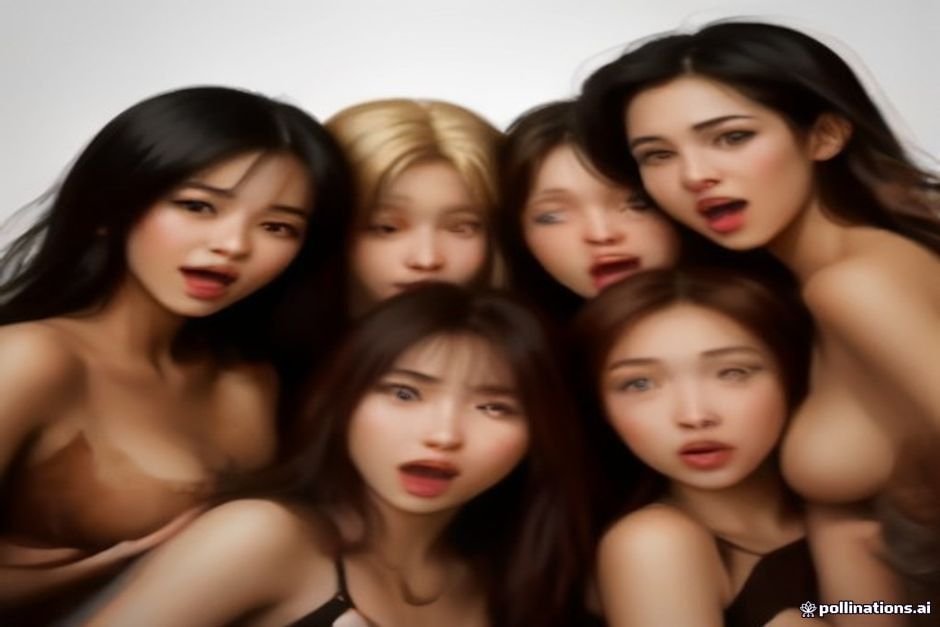 Group of friends making silly expressions