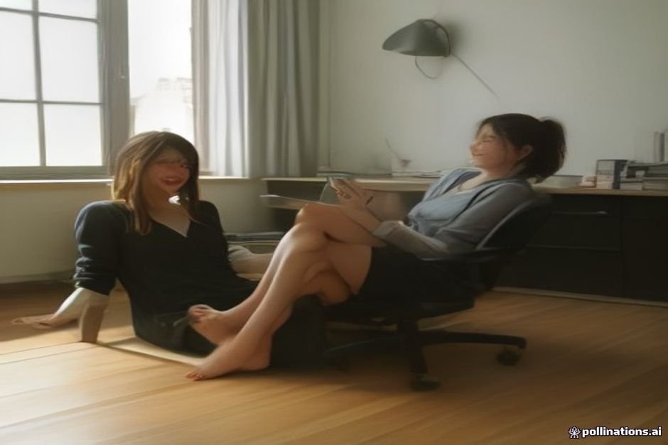 Remote worker relaxing at home office desk with casual posture