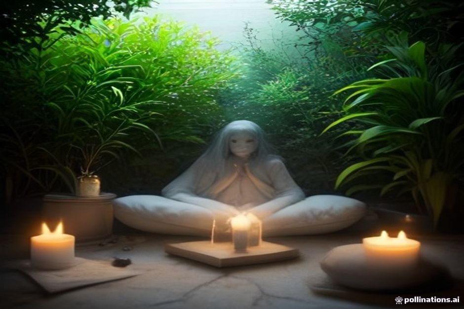 Calm meditation corner with notebook capturing short happiness messages