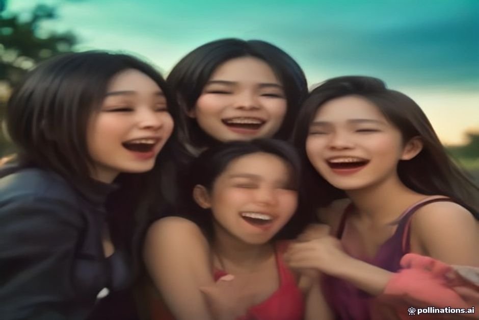 Friends gathered happily together sharing laughter and connection
