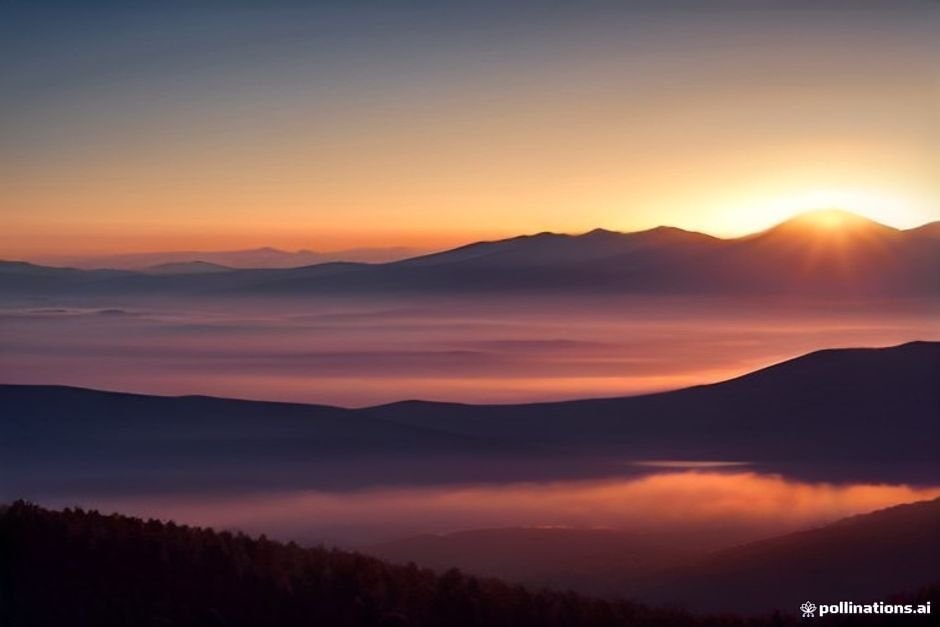 Peaceful sunrise view representing new day and fresh happiness