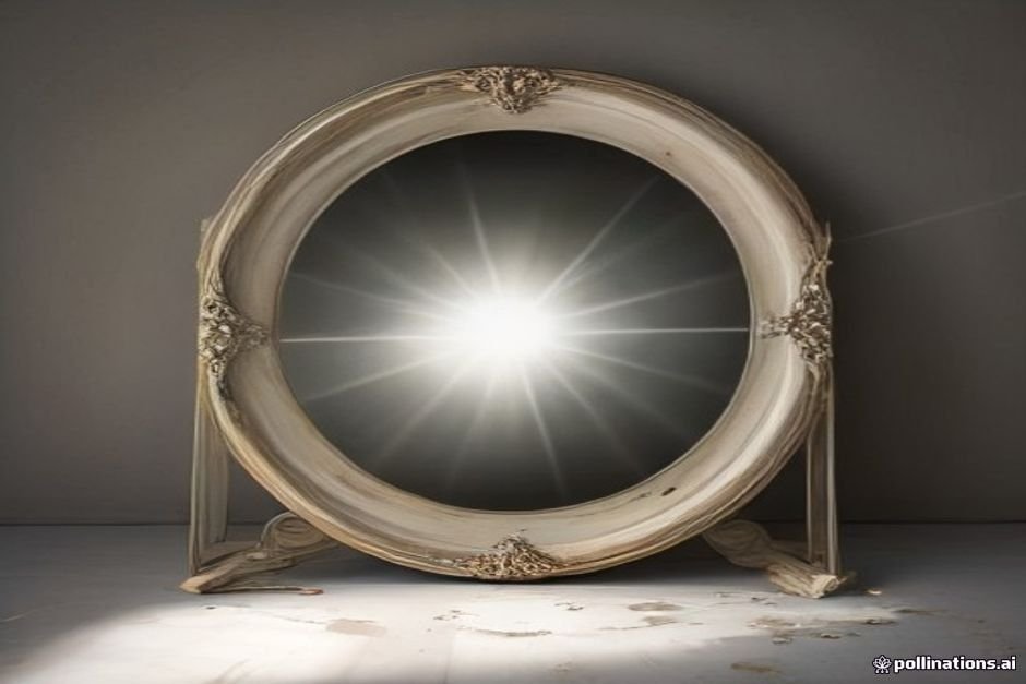 Broken mirror refracting light showing beauty in scars