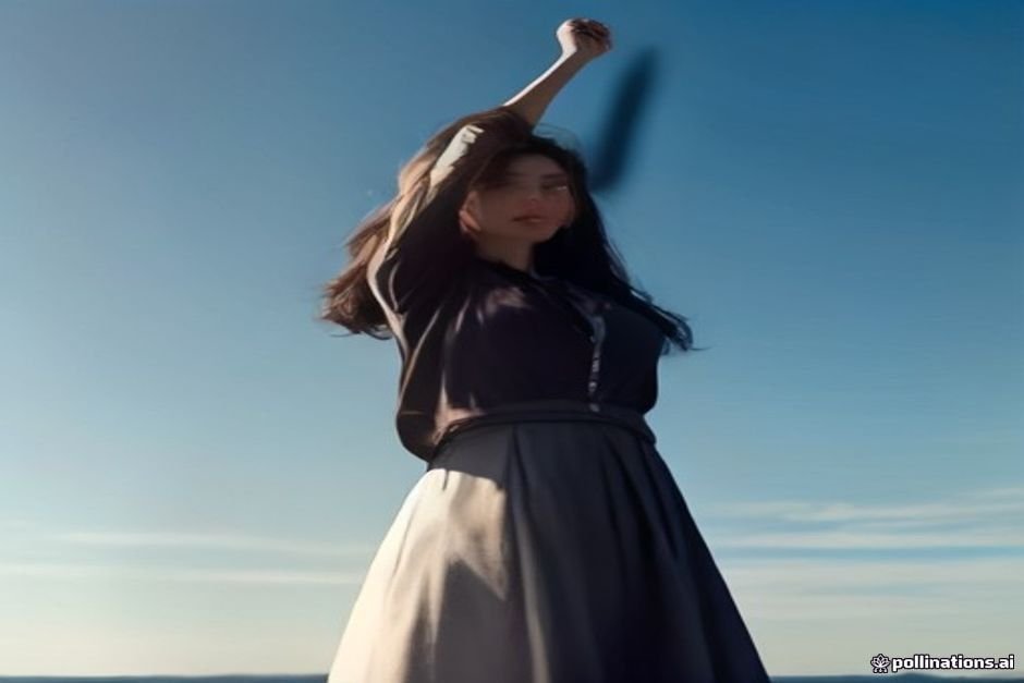 Woman demonstrating confidence and strength with empowered pose