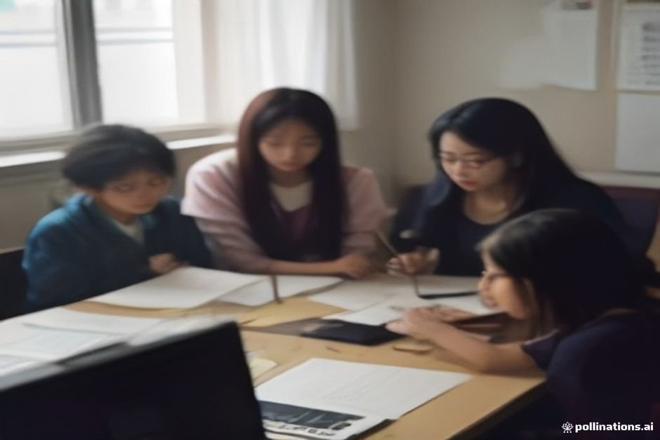 Diverse students working together on collaborative academic project