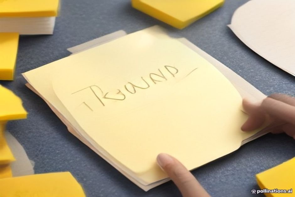 Handwritten kindness message on bright yellow paper