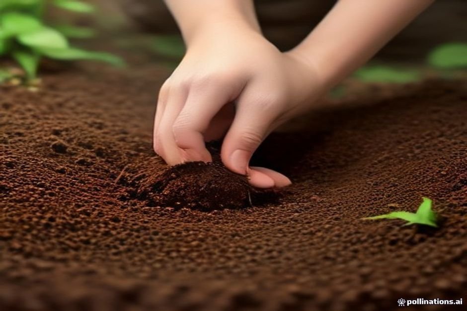 Hands planting small seedling in rich soil symbolizing growth initiation