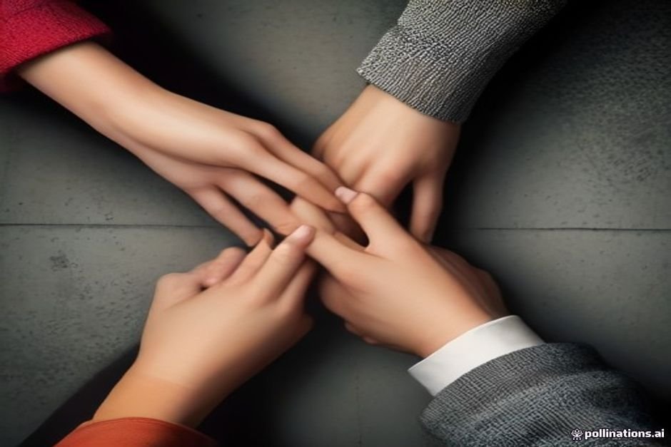Two hands almost touching representing distance and longing