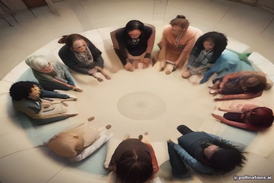 Group of people in discussion circle with positive body language