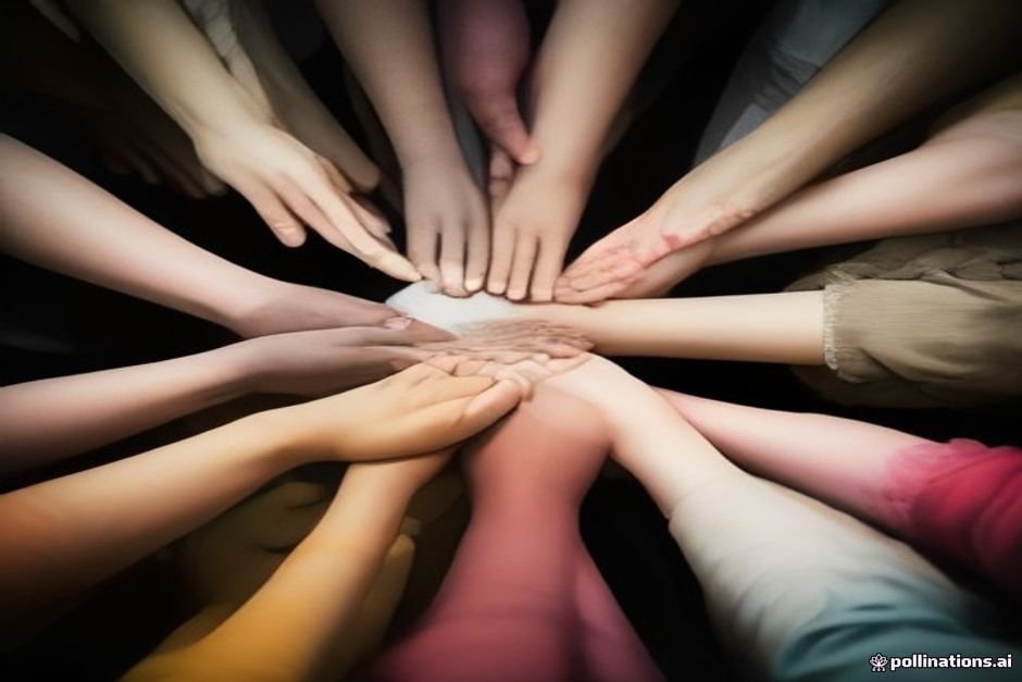 People united in circle holding hands showing respect and community values