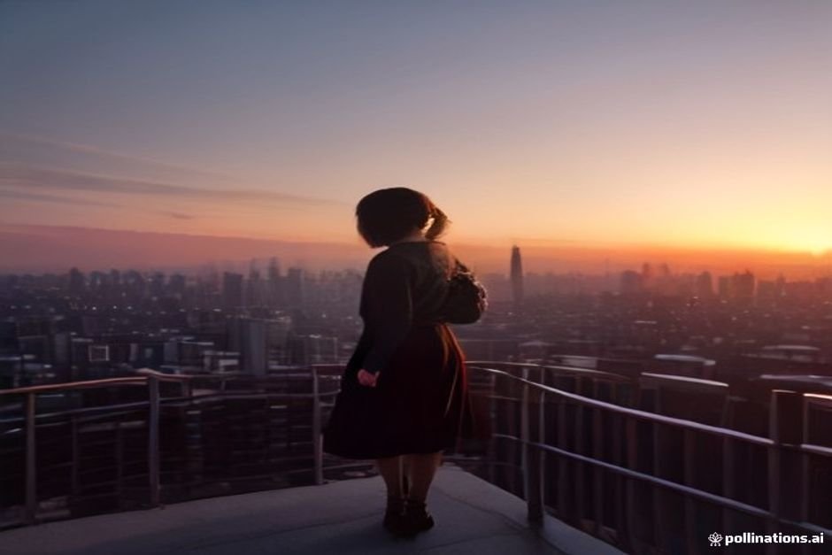 Confident single traveler celebrating independence at sunset
