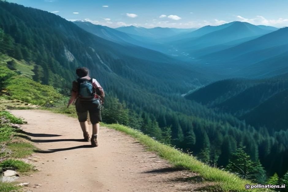 Solo hiker embracing mountain adventure and freedom